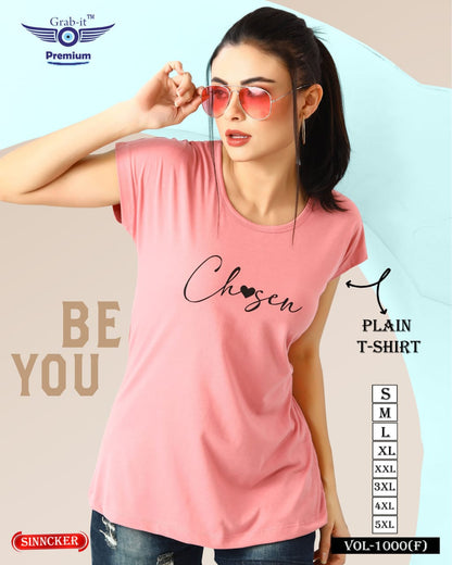 Plain 1000 F Grab It Sinker Women Tshirt Manufacturer
