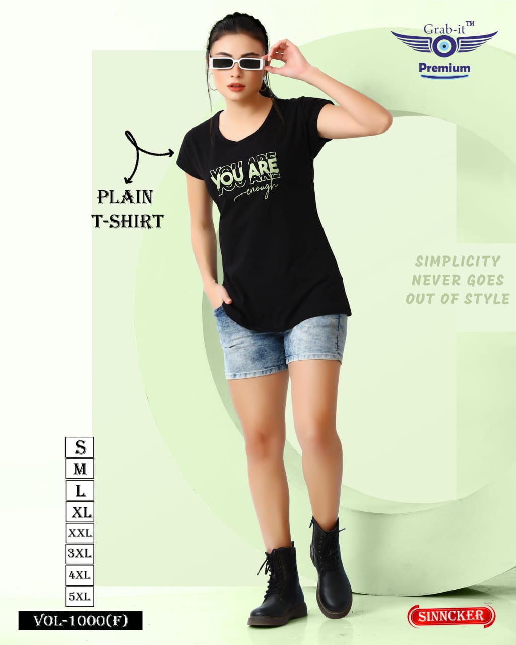 Plain 1000 F Grab It Sinker Women Tshirt Manufacturer