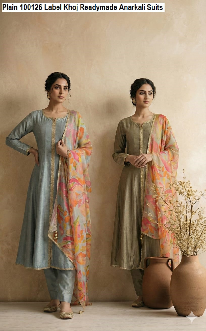 Plain 100126 Label Khoj Vichitra Readymade Anarkali Suits Wholesaler Gujarat