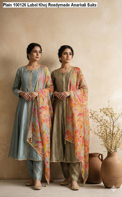 Plain 100126 Label Khoj Vichitra Readymade Anarkali Suits Wholesaler Gujarat