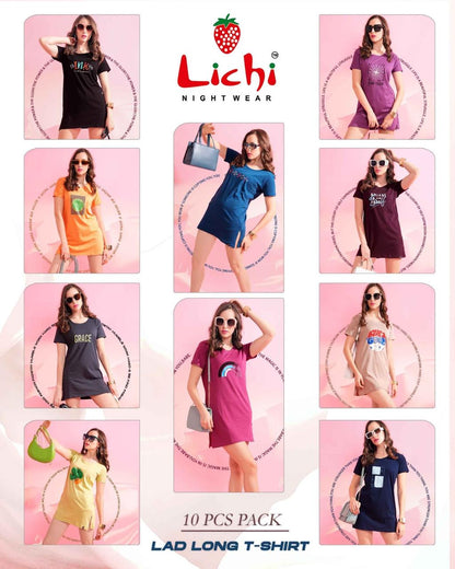Plain 100426 Lichi Hosiery Cotton Women Long Tshirt Wholesaler Ahmedabad