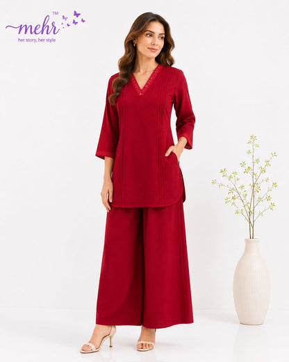 Plain 100726 Mehr Hinaya Vatican Silk Co Ord Set Wholesale