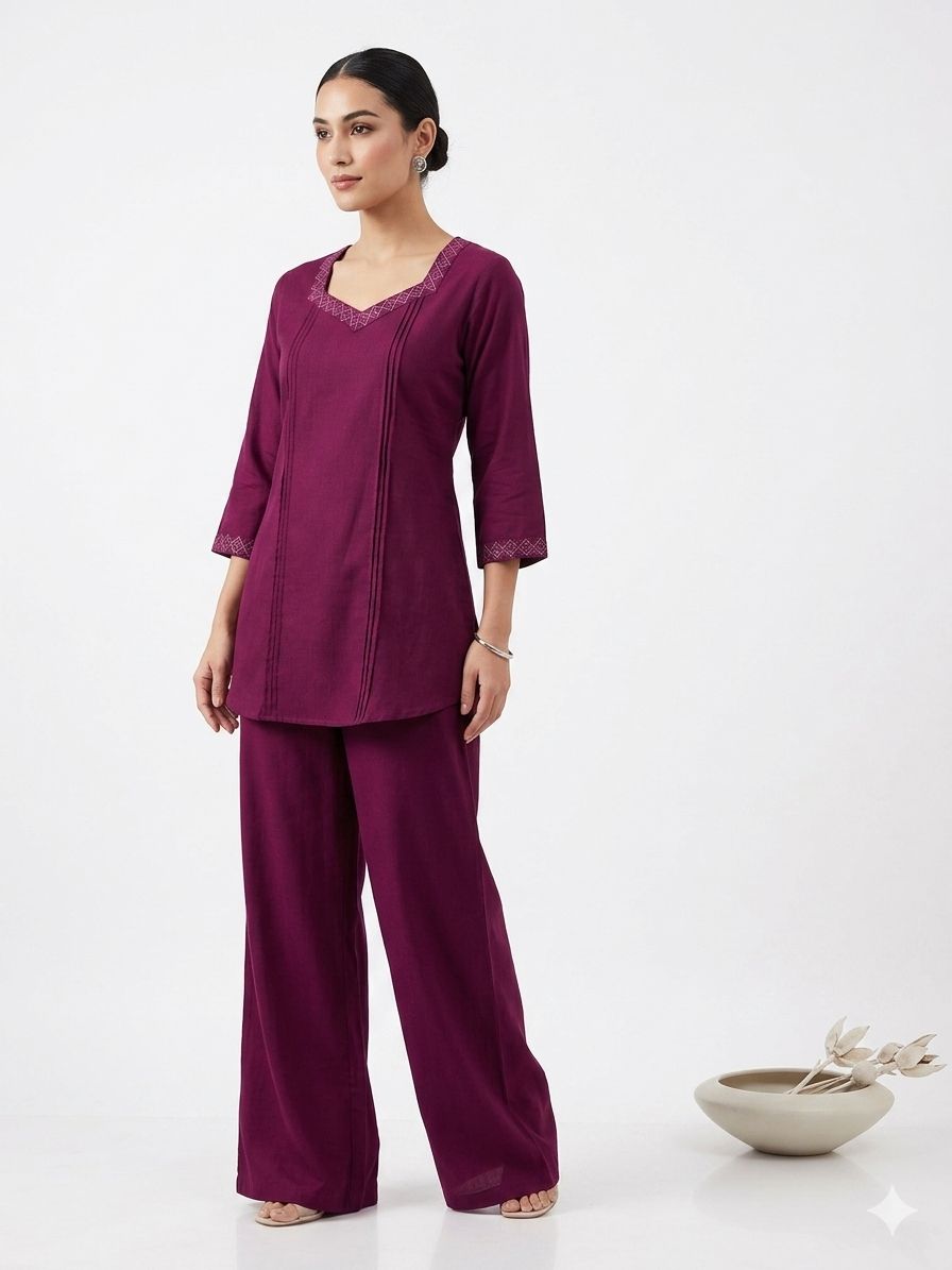 Plain 100726 Mehr Hinaya Vatican Silk Co Ord Set Wholesale