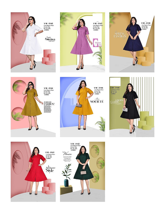 Plain 10 Vmt A-Line Kurti Wholesale Rate