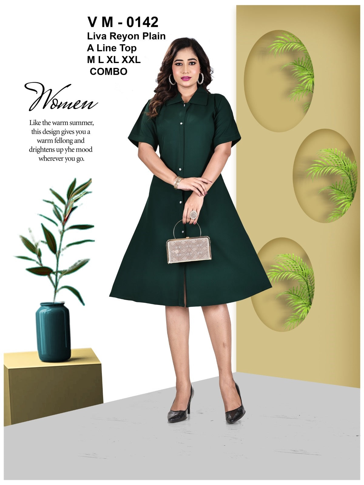 Plain 10 Vmt A-Line Kurti Wholesale Rate