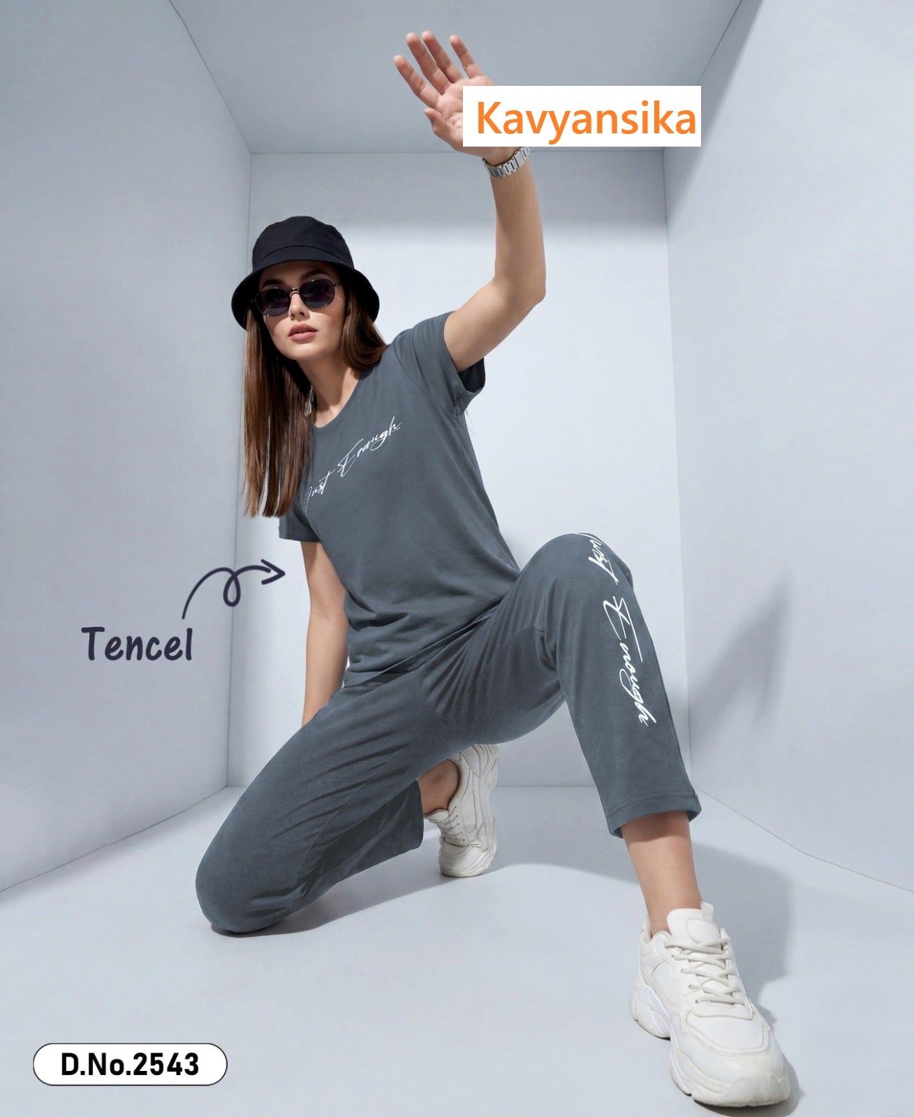 Plain 130526 Kavyansika Tencil Pyjama Night Suits Wholesaler