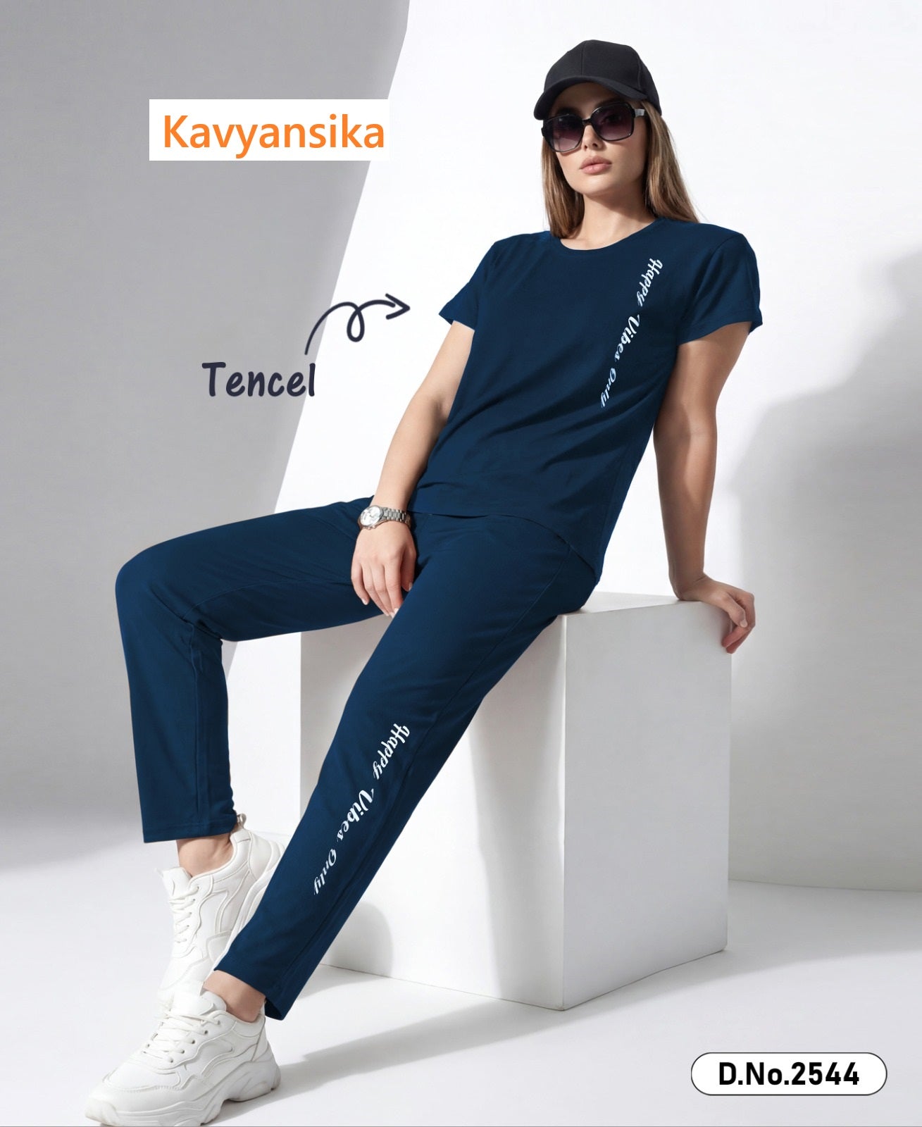 Plain 130526 Kavyansika Tencil Pyjama Night Suits Wholesaler