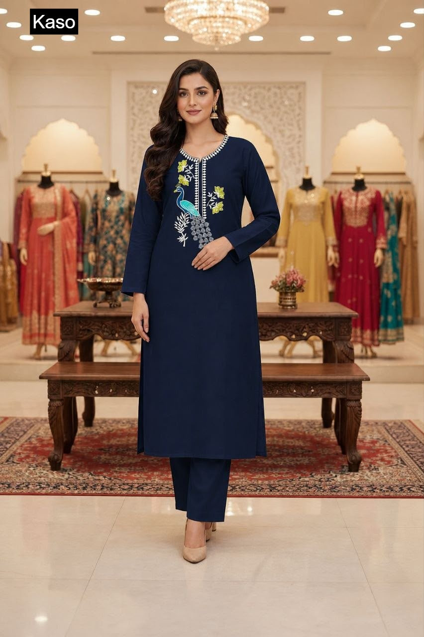 Plain 130626 Kaso Dhabu Cotton Kurti Plazzo Set Manufacturer Gujarat