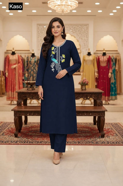 Plain 130626 Kaso Dhabu Cotton Kurti Plazzo Set Manufacturer Gujarat