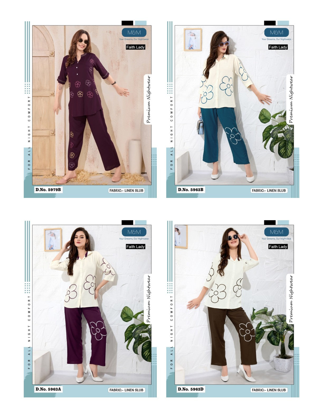 Plain 131225 Faith Lady Linen Co Ord Set Manufacturer