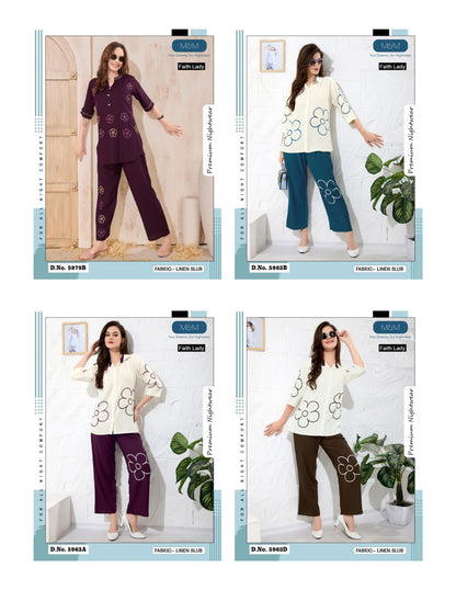 Plain 131225 Faith Lady Linen Co Ord Set Manufacturer