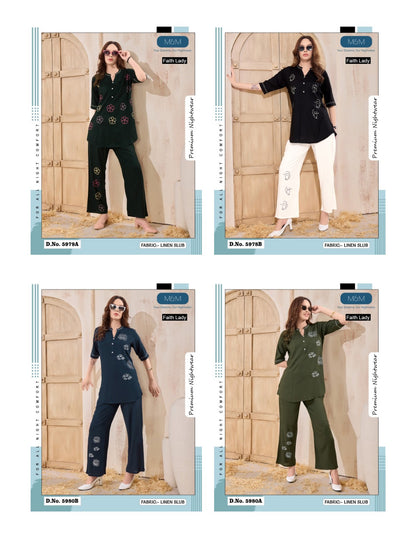 Plain 131225 Faith Lady Linen Co Ord Set Manufacturer