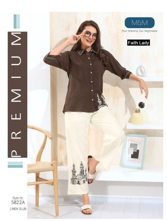 Plain 131225 Faith Lady Linen Co Ord Set Manufacturer