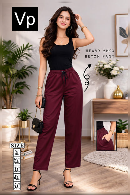 Plain 1509 Vp Rayon 22Kg Women Pants Manufacturer