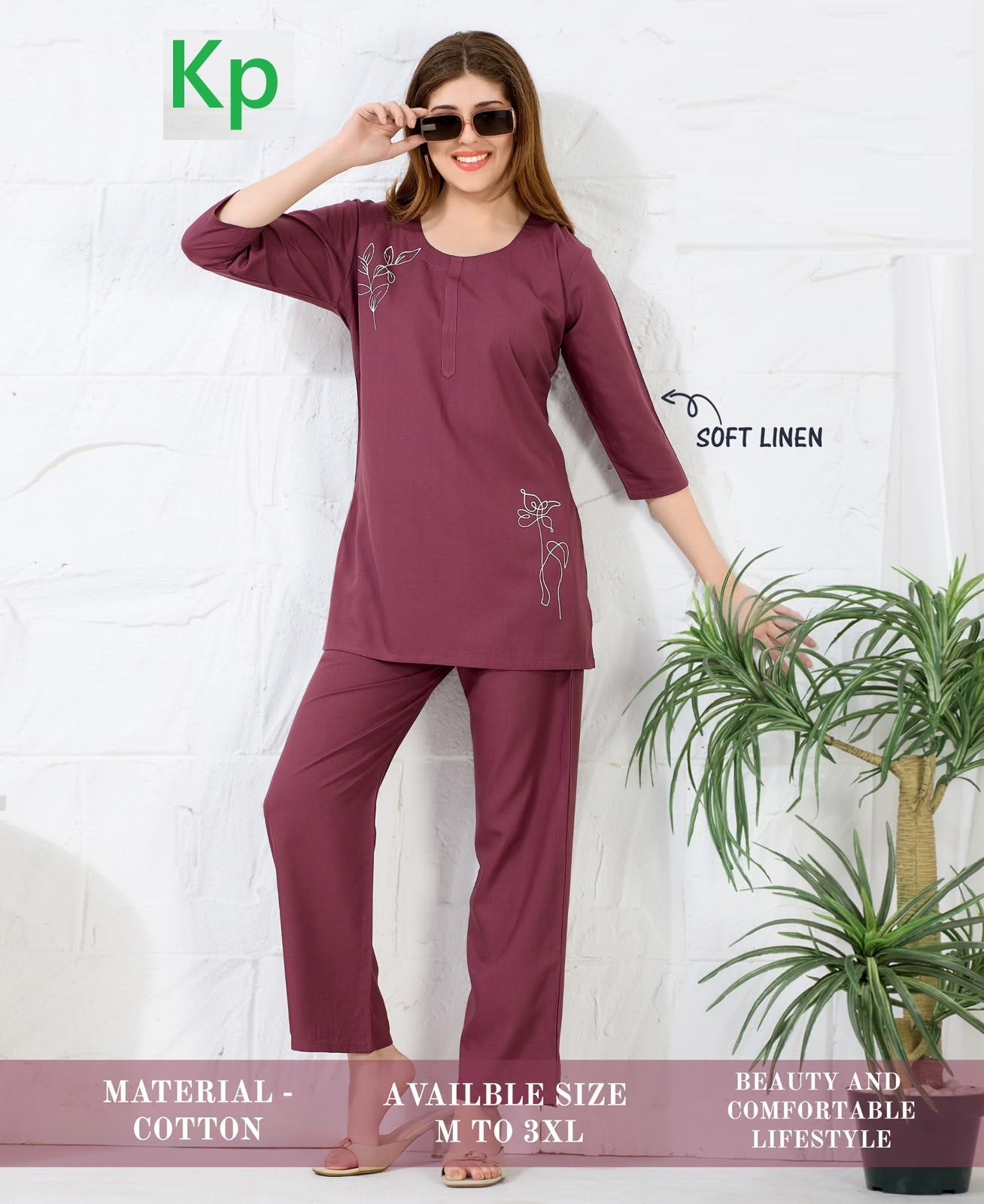 Plain 160626 Kp Linen Co Ord Set Exporter India