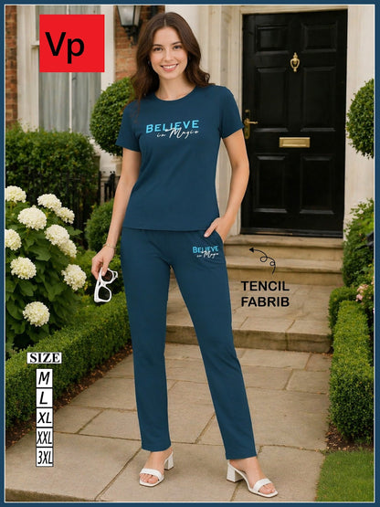 Plain 1804 Vp Tencil Pyjama Night Suits Wholesaler Ahmedabad