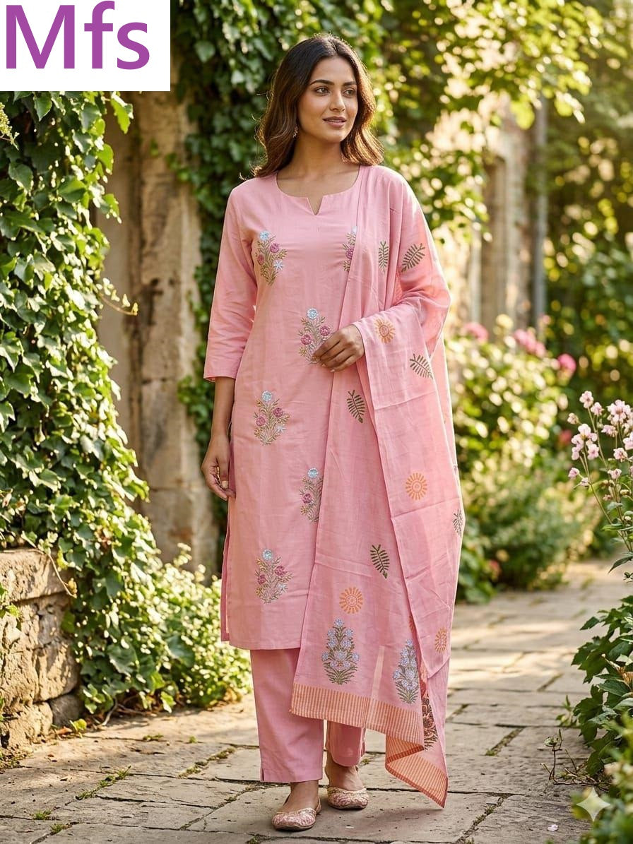 Plain 180726 Mfs Readymade Cotton Pant Suits Wholesaler India