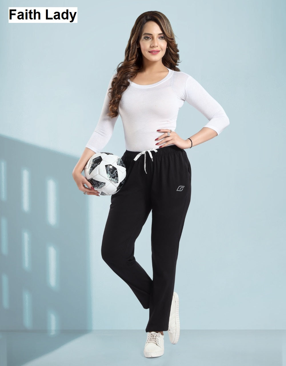 Plain 181125 Faith Lady Sinker Women Track Pants Exporter Ahmedabad
