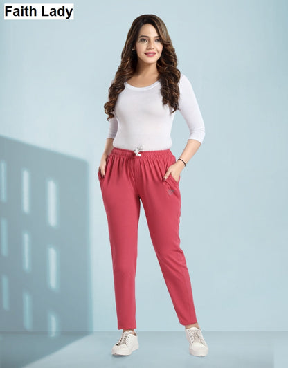 Plain 181125 Faith Lady Sinker Women Track Pants Exporter Ahmedabad