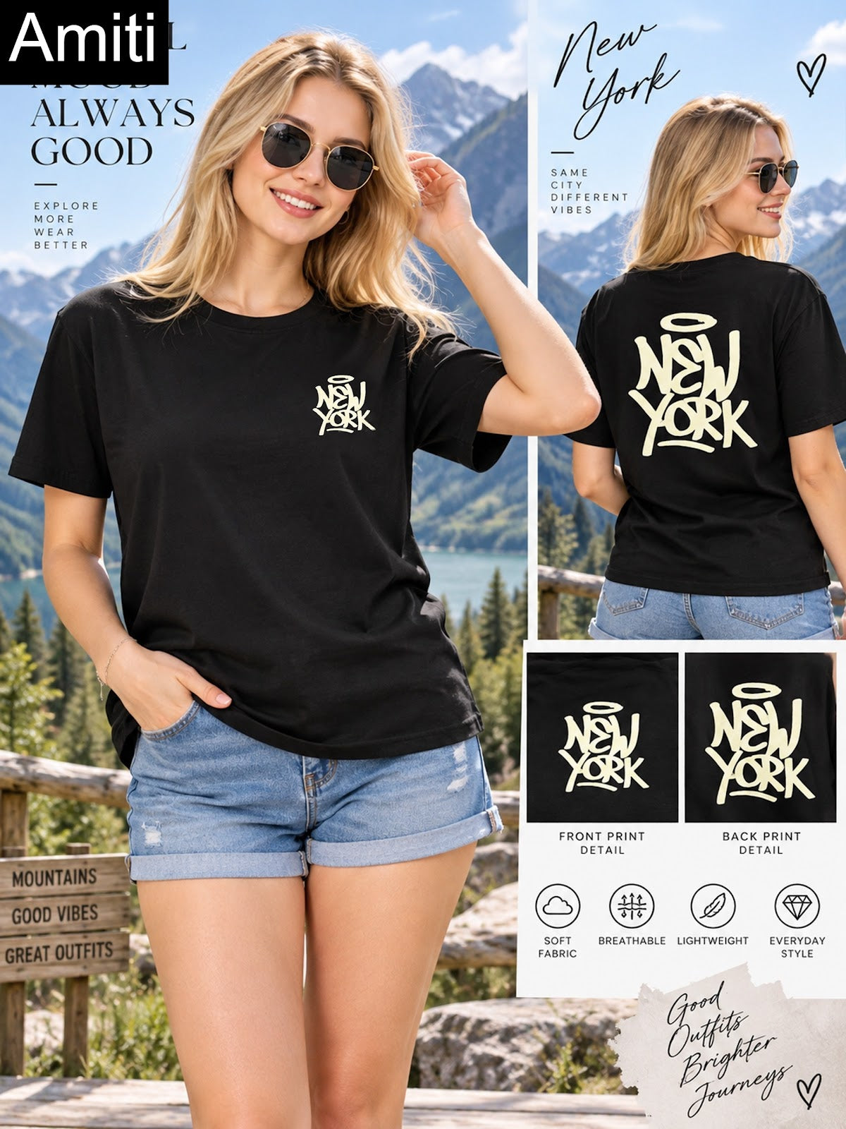 Plain 190926 Amiti Tencil Women Oversized Tshirt Wholesale Rate