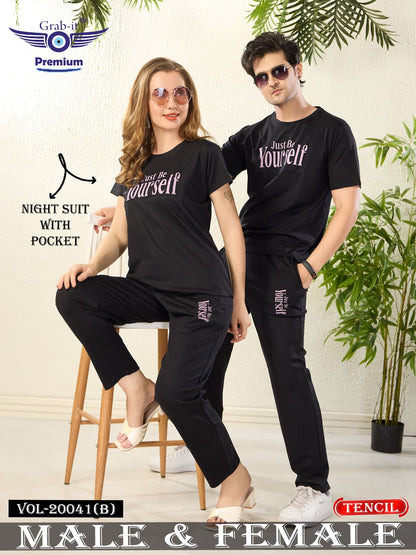 Plain 20041 B Grab It Tencil Pyjama Night Suits Supplier Ahmedabad