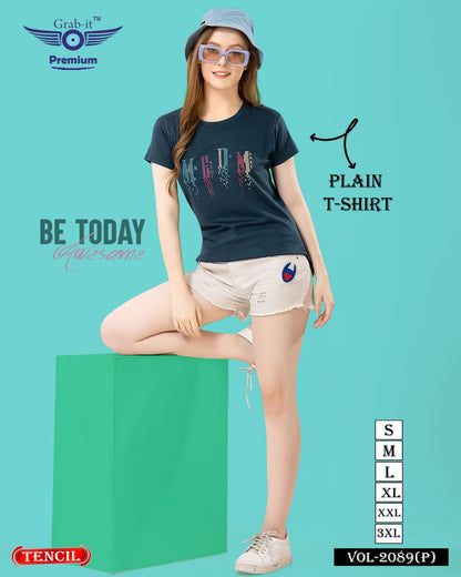 Plain 2089 P Grab It Tencil Women Tshirt Exporter Ahmedabad