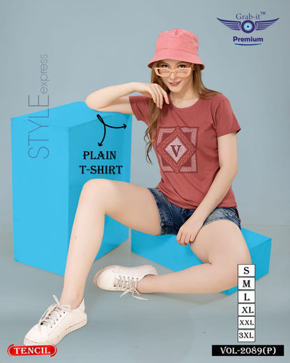 Plain 2089 P Grab It Tencil Women Tshirt Exporter Ahmedabad