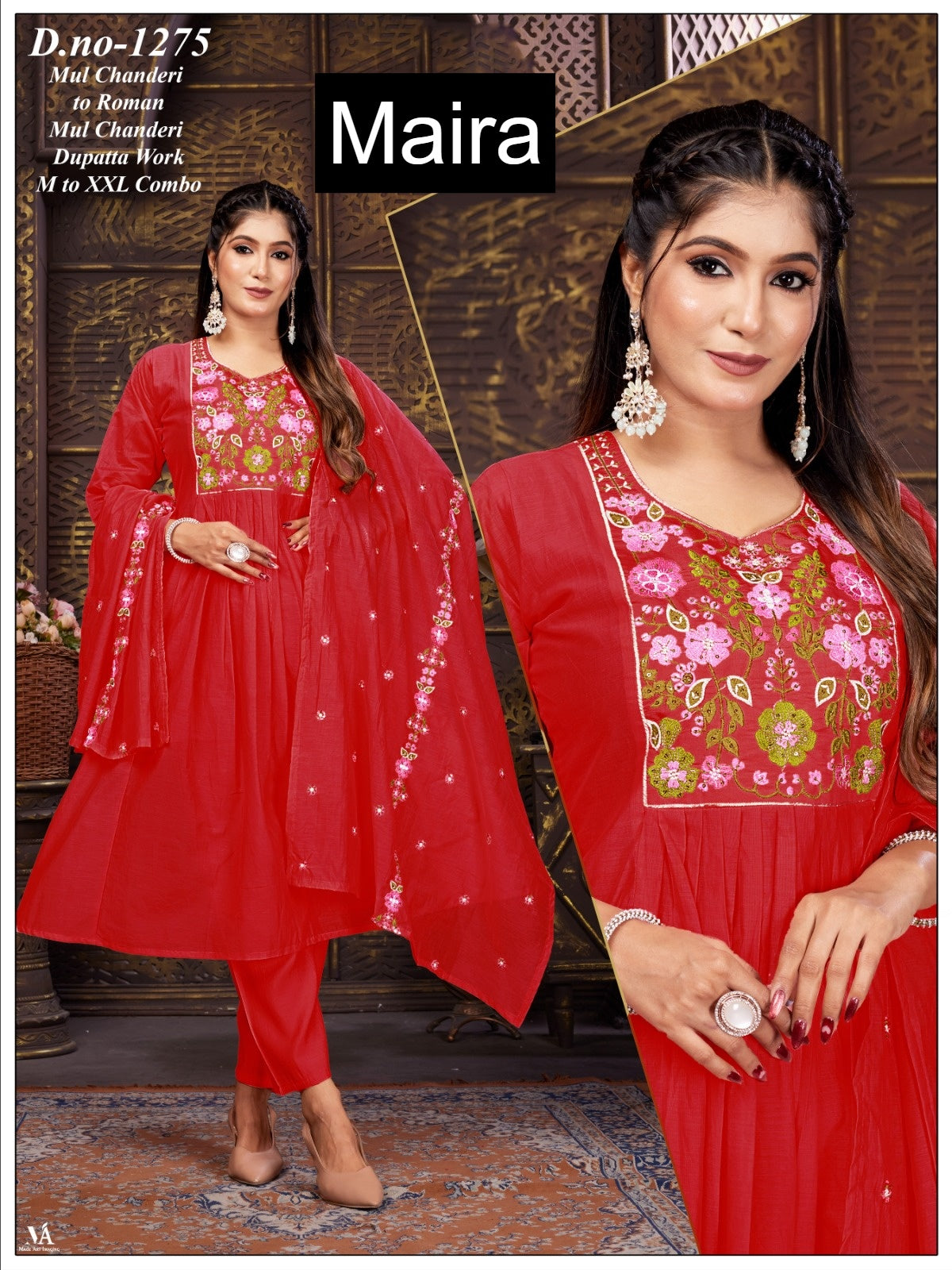 Plain 221225 Maira Chanderi Readymade Anarkali Suits Manufacturer