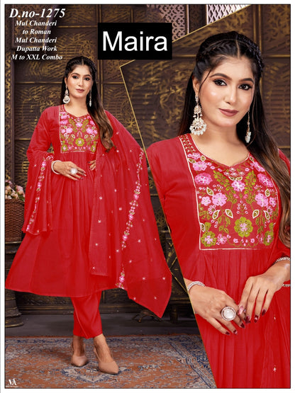 Plain 221225 Maira Chanderi Readymade Anarkali Suits Manufacturer