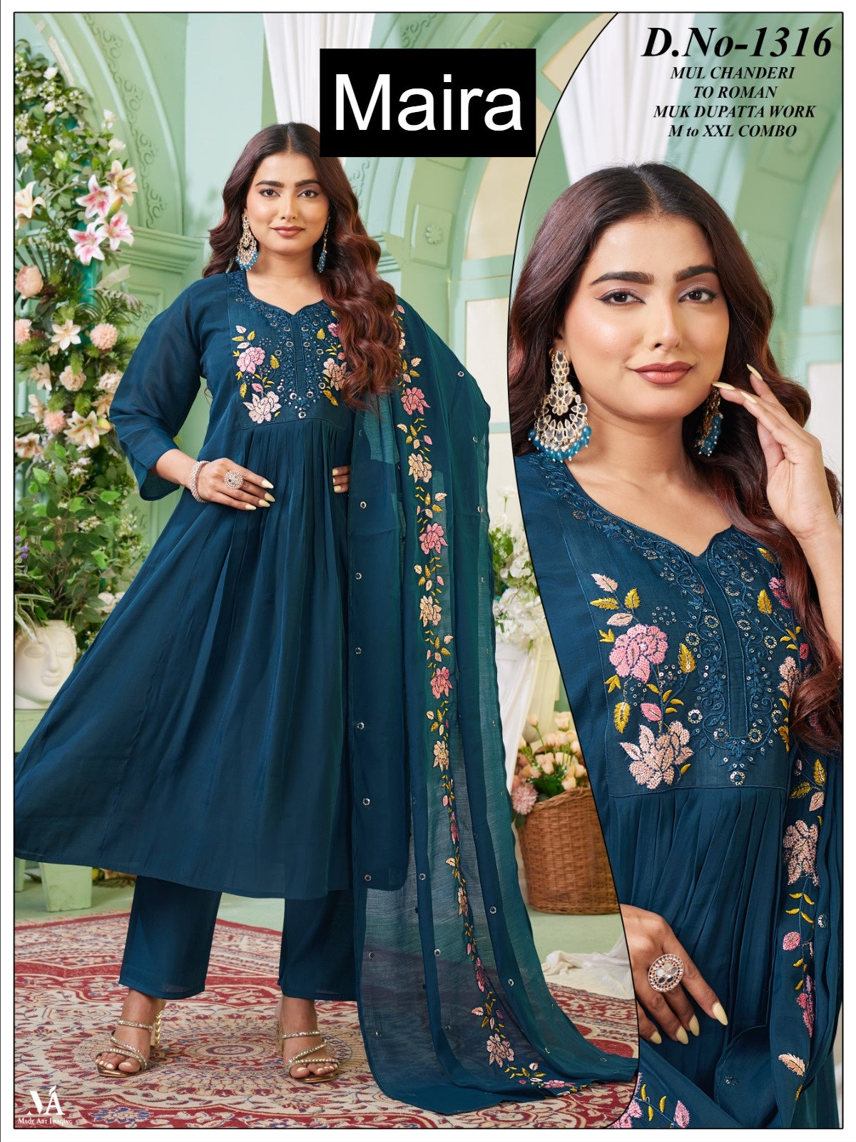 Plain 221225 Maira Chanderi Readymade Anarkali Suits Manufacturer