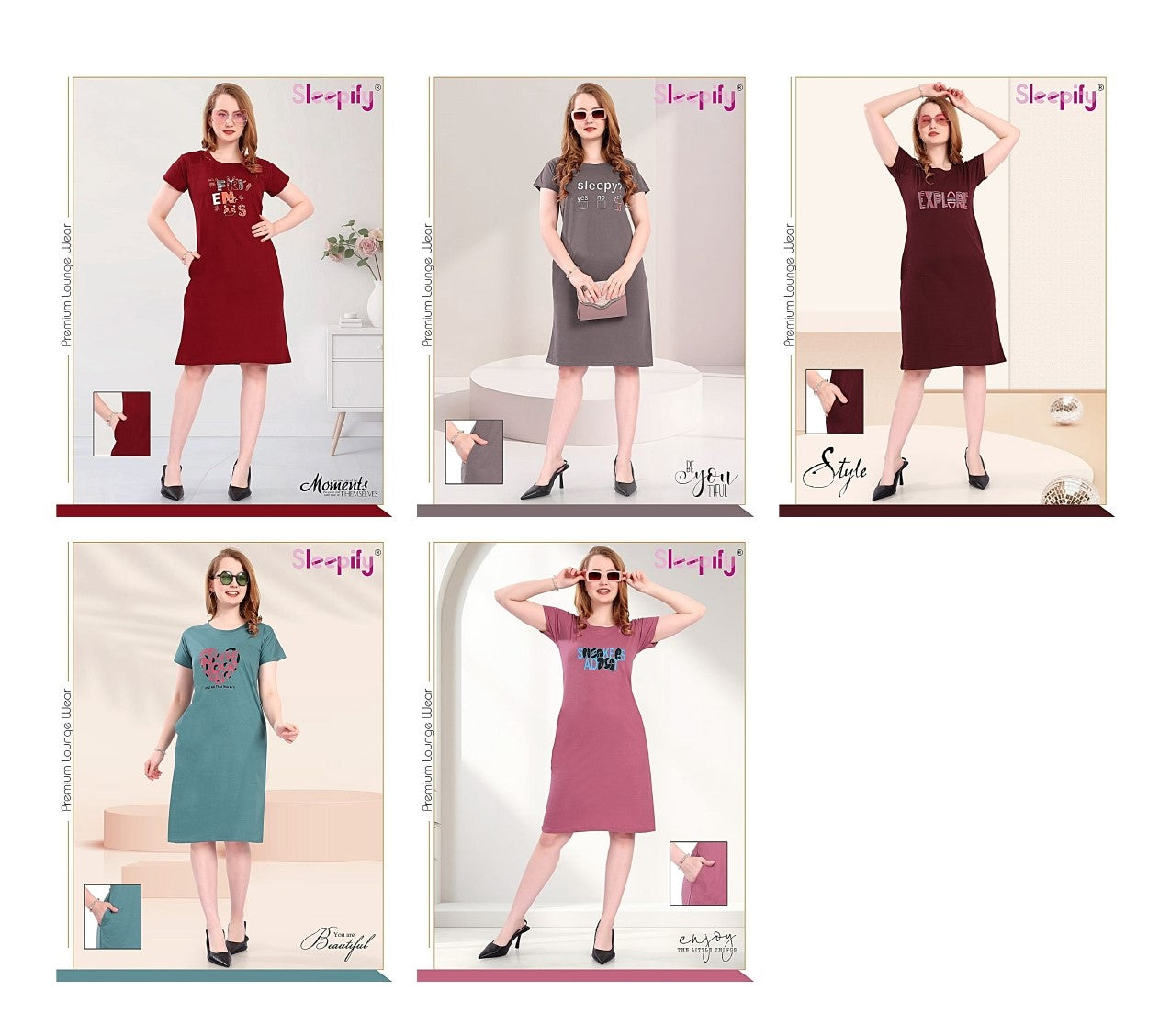 Plain 2509 Sleepify Sinker Women Long Tshirt Wholesale