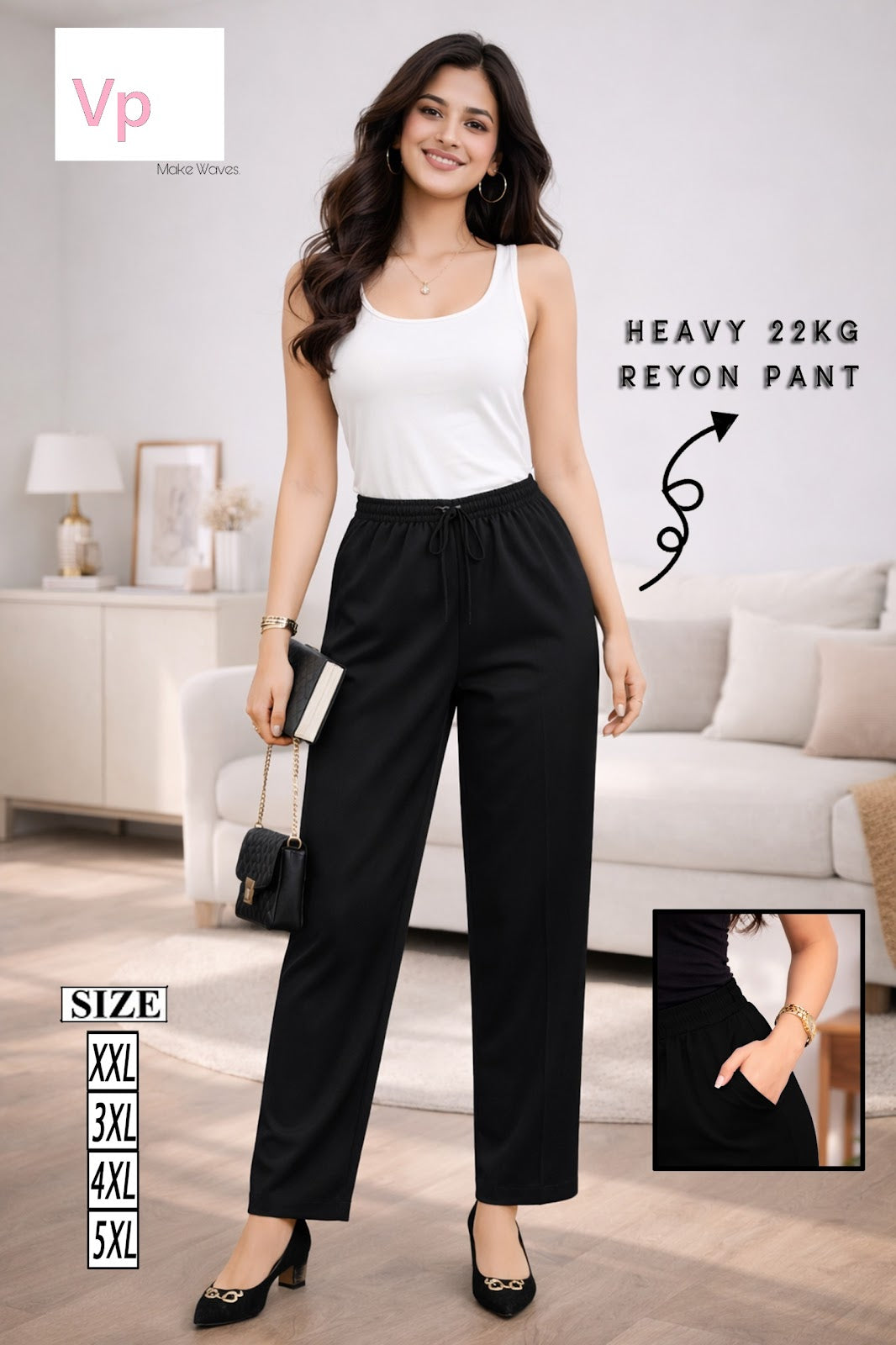Plain 270326 Vp Rayon 22Kg Women Pants Supplier Ahmedabad