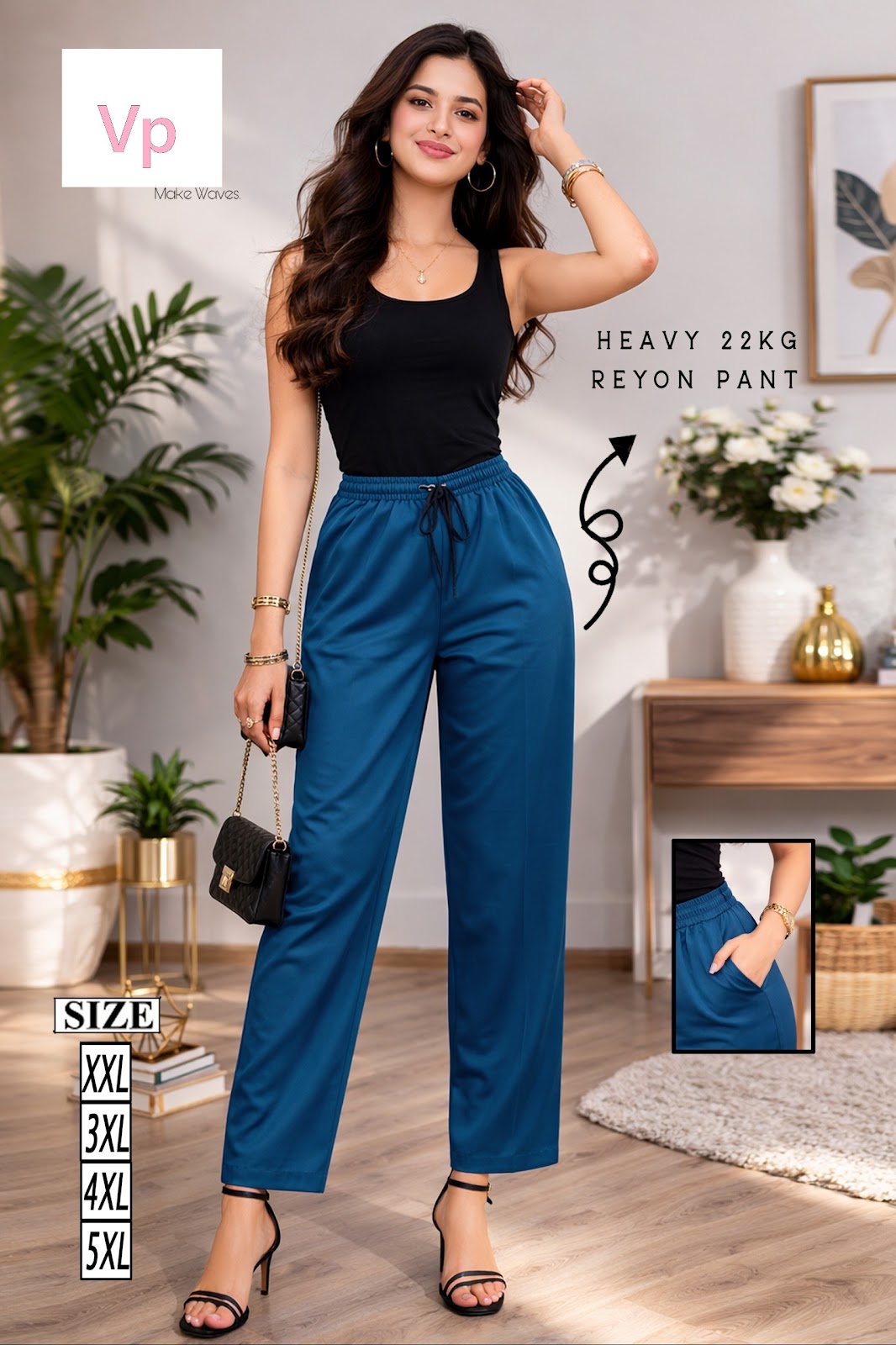 Plain 270326 Vp Rayon 22Kg Women Pants Supplier Ahmedabad