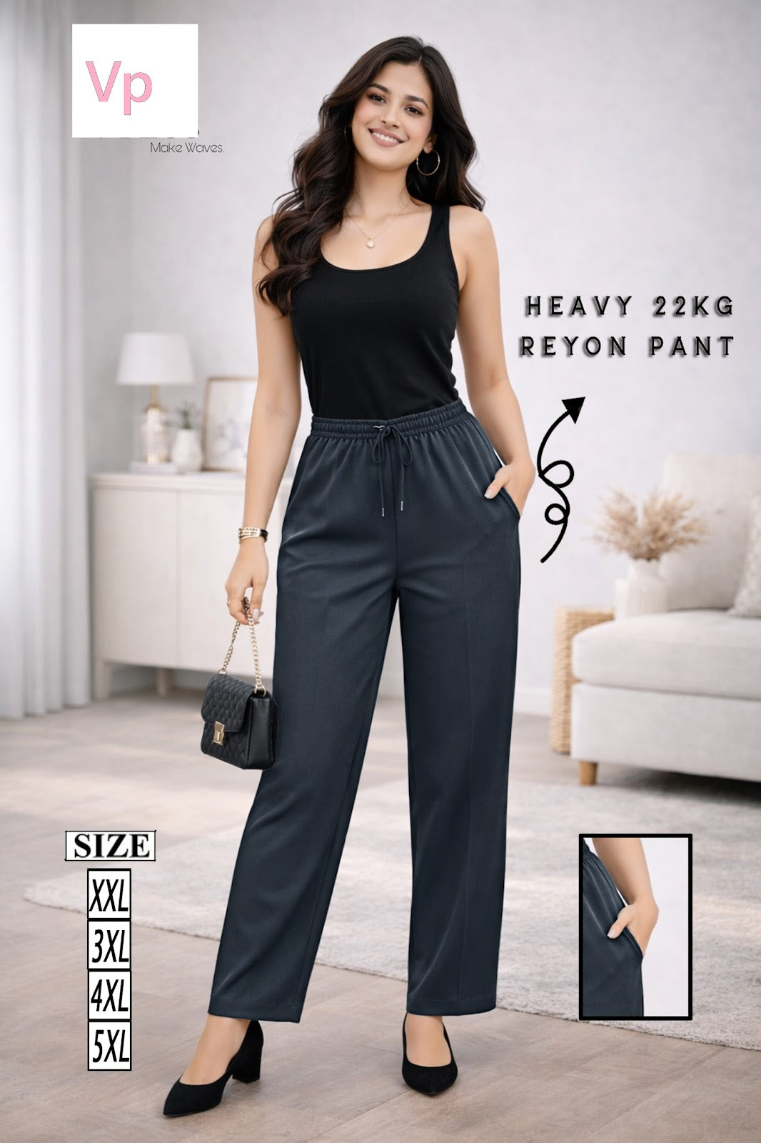 Plain 270326 Vp Rayon 22Kg Women Pants Supplier Ahmedabad