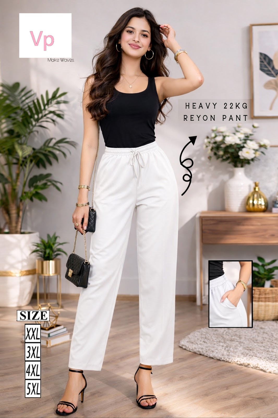 Plain 270326 Vp Rayon 22Kg Women Pants Supplier Ahmedabad