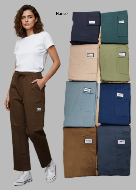 Plain 2901 Hanso Women Cargo Pants Exporter Gujarat