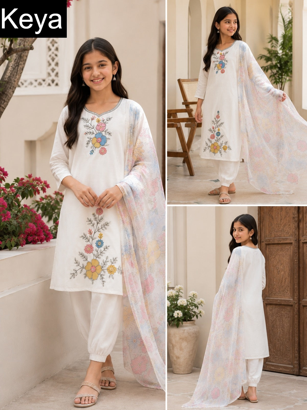Plain 310826 Keya Roman Girls Readymade Afghani Suits Exporter