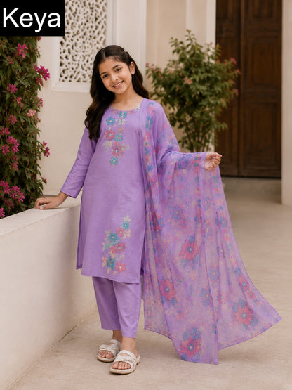 Plain 310826 Keya Roman Girls Readymade Afghani Suits Exporter