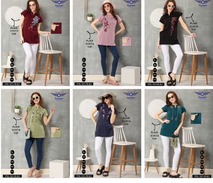 Plain 3518 A Grab It Sinker Short Kurtis Exporter