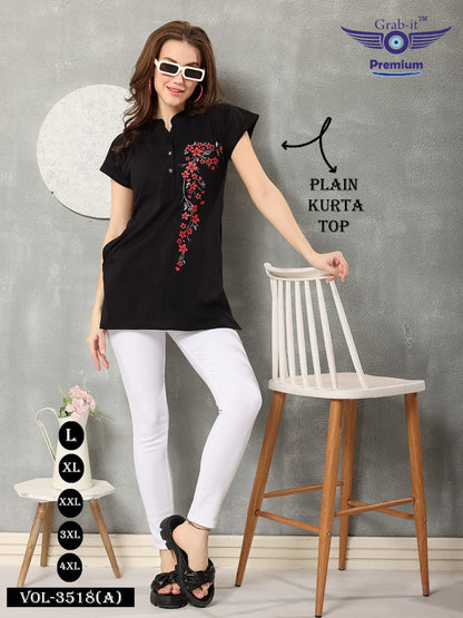 Plain 3518 A Grab It Sinker Short Kurtis Exporter