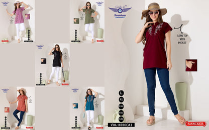 Plain 3520 A Grab It Sincker Designer Long Top Wholesaler
