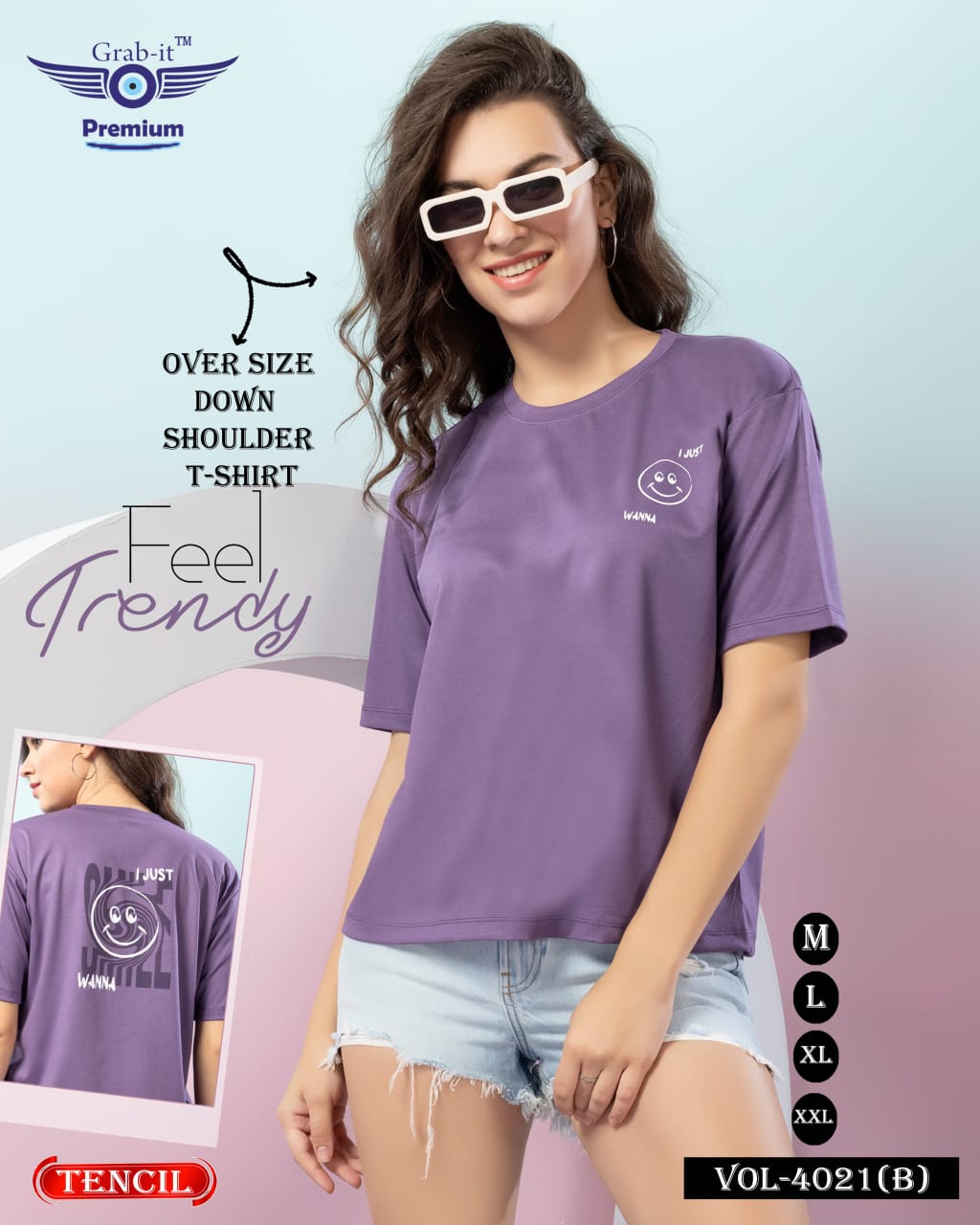 Plain 4021 B Grab It Tencil Women Oversized Tshirt Wholesale