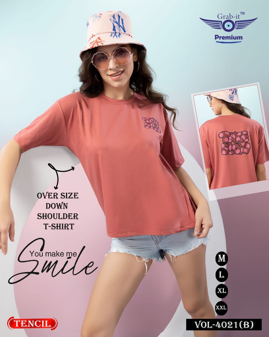 Plain 4021 B Grab It Tencil Women Oversized Tshirt Wholesale