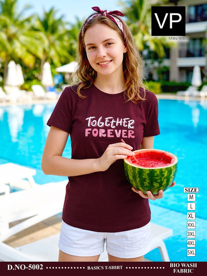 Plain Basic Dno 5002 Vp Cotton Biowashed Women Tshirt Manufacturer