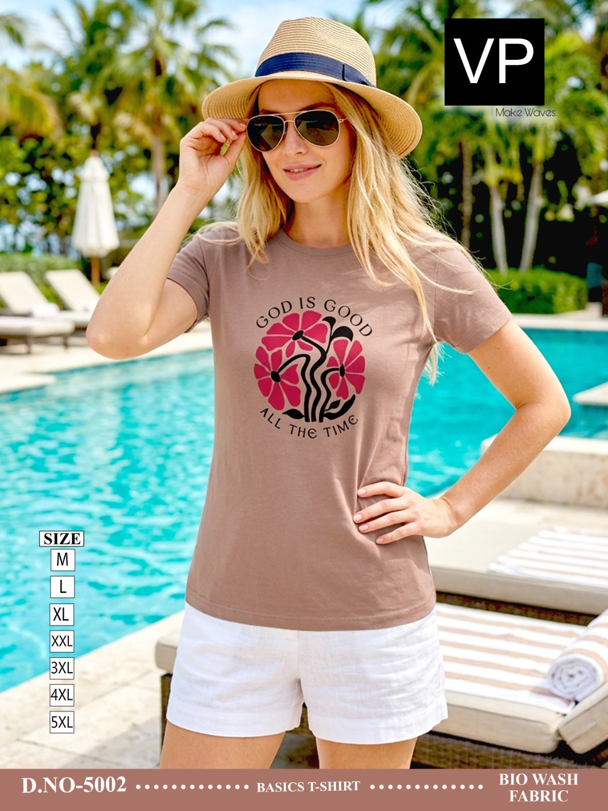 Plain Basic Dno 5002 Vp Cotton Biowashed Women Tshirt Manufacturer