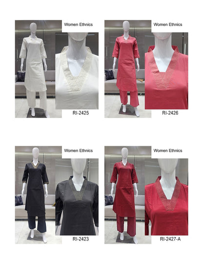 Plain Cotton Women Ethnics Co Ord Set Manufacturer Gujarat