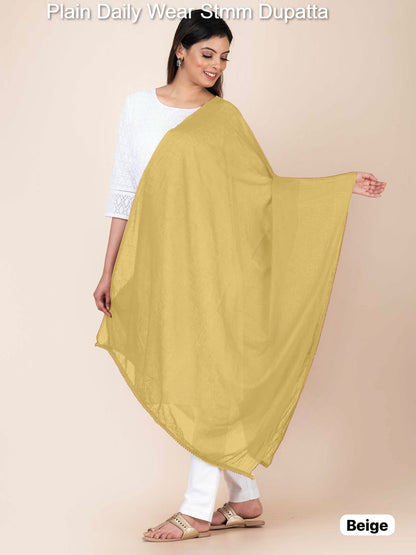 Plain Daily Wear Stmm Cotton Dupatta Wholesaler India