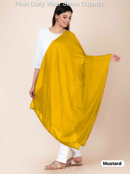 Plain Daily Wear Stmm Cotton Dupatta Wholesaler India