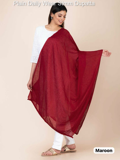 Plain Daily Wear Stmm Cotton Dupatta Wholesaler India
