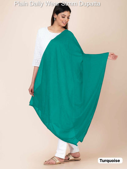 Plain Daily Wear Stmm Cotton Dupatta Wholesaler India